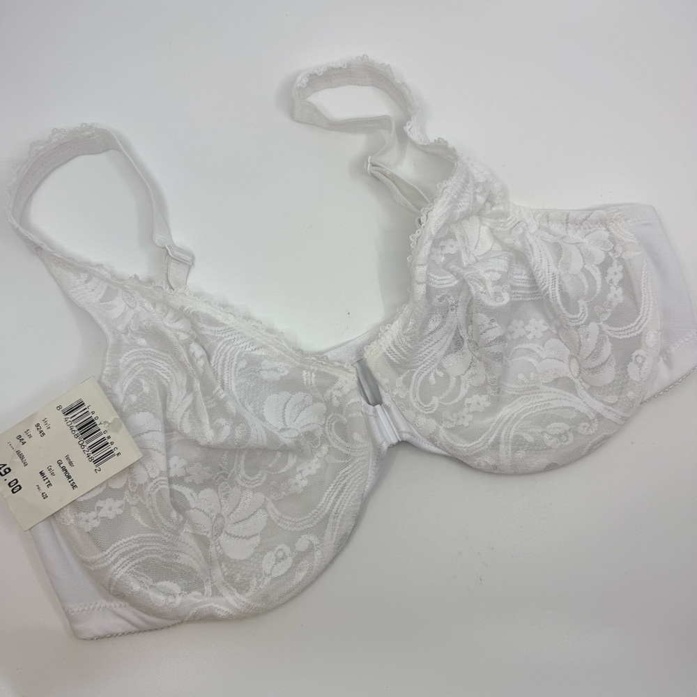 Glamorise White Floral Lace Bra 44B